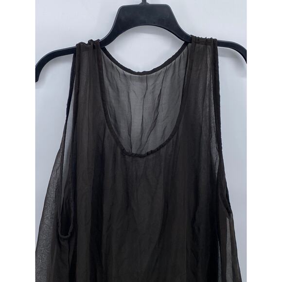 UNBRANDED Women’s Brown Mesh Sleeveless Scoop-Neck Midi Overlay Dress SZ OS - Picture 3 of 7